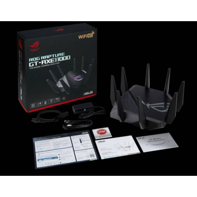 Router Asus GT-AXE11000 ROG Rapture AX11000 Tri-Band WiFi 6E AiMesh 2.5GbE/Gigabit Preto