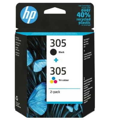 HP 305 Combo-Pack Preto + Tri-color Original 6ZD17AE