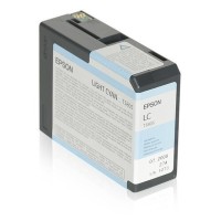 - Tinteiro com tinta pigmentada EPSON UltraChrome K3 cyan claro (80ml).