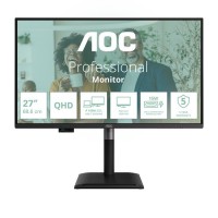 AOC Pro-line Q27P4CV - P4 Series - monitor LED - 27" - 2560 x 1440 QHD @ 120 Hz - IPS - 350 cd/m² - 1500:1 - 4 ms - HDMI, DisplayPort, USB-C - altifalantes - preto