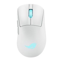 ASUS ROG Keris II Origin - Rato - ergonómico - óptico - 7 botões - sem fios, com cabo - 2.4 GHz, USB 2.0, Bluetooth 5.1 - recetor sem fios USB ROG Omni - branco luar