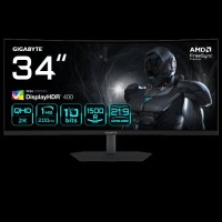 86,4cm/34" (3440x1440) GIGABYTE G34WQC2 1500R WQHD VA 1ms 200Hz HDMI DisplayPort HDR VESA Speaker