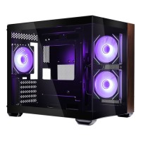 Cooler Master Elite 481 Wood - MT - micro ATX - Seitenteil mit Fenster (gehärtetes Glas)