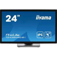 iiyama ProLite T2438MSC-B1 - Monitor LED - 24" (23.8" visível) - ecrã de toque - 1920 x 1080 Full HD (1080p) - IPS - 600 cd/m² - 1000:1 - 5 ms - HDMI, DisplayPort - altifalantes - preto opaco