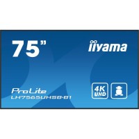 MONITOR IIYAMA 75" , UHD IPS PANEL, HAZE 1%, 800CD/M, HORIZ Y VERT, SIGNAL FAILOVER, MM 2X 10W,  HDMI 2X, DP, USB 2.0 X2, WIFI, LAN, MEDIA PLAY USB PORT, CONTROL LAN / RS232C, IISIGNAGE2 (CMS/DMS), E-SHARE, ANDROID 11 OS,  24/7 OPERATION, VESA  (600X