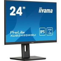 61,1cm/24" (1920x1200) Iiyama Prolite XUB2495WSU-B7 16:10 FHD IPS 4ms 75Hz HDMI DP USB Speaker Pivot Black