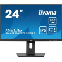 iiyama ProLite XUB2493HSU-B7 - Monitor LED - 24" (23.8" visível) - 1920 x 1080 Full HD (1080p) @ 100 Hz - IPS - 250 cd/m² - 1300:1 - 1 ms - HDMI, DisplayPort - altifalantes - preto opaco