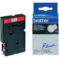 Brother - Branco, vermelho - Rolo (0,9 cm x 7,7 m) 1 pcs. fita da impressora - para P-Touch PT-15, PT-20, PT-2000, PT-3000, PT-500, PT-5000, PT-6, PT-8, PT-8E