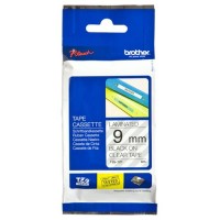 BROTHER Cinta laminada transparente/negro 9 mm