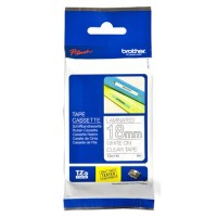 BROTHER Cinta laminada transparente/blanco 18 mm