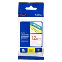 BROTHER Cinta laminada blanco/rojo 12mm