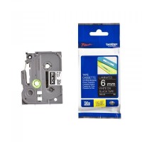 BROTHER Cinta laminada negro/ blanco 6mm