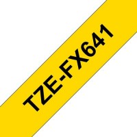 BROTHER FITA LAMINADA 18MM PRETO AMARELO FLEXIVEL