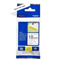 BROTHER TZES241 18mm BLACK ON WHITE ADHESIVE TAPE