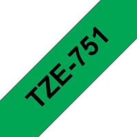 BROTHER P-Touch TZE-751 black on green 24mm