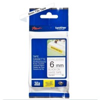 BROTHER P-Touch TZE-S211 black on white 6mm extra gluey