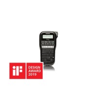 Rotuladora eletrónica de mão com desenho ergonómico para casa ou para o escritório com teclado QWERTY e visor LCD. Cor Preto.Larguras de fitas: 3,5 / 6 / 9 / 12mmCorte de fita manual - Teclado QWERTY - Visor LCD