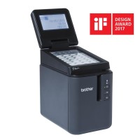 Rotuladora eletrónica profissional com ligação a PC, WiFi e rede cablada para maior flexibilidade. Larguras de fita: 3,5 / 6 / 9 / 12 / 18 / 24 / 36mm. Corte de fita automático - Adaptador CA - Conexão a PC - Rede cablada - WiFi