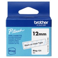 BROTHER Cinta domestica Btag 131 negro sobre trasparente. Ancho: 12 mm. Longitud: 4 m BROTHER Cinta domestica Btag 131 negro sobre trasparente. Ancho: 12 mm. Longitud: 4 m