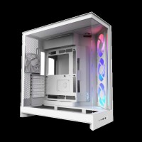 CAJA NZXT H9 FLOW RGB (2025) DUAL-CHAMBER MID-TOWER CASE W/ RGB FANS - ALL WHITE - 1397984