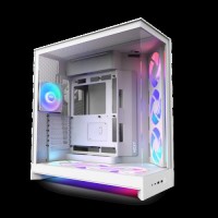 CAJA NZXT H9 FLOW RGB+ (2025) DUAL-CHAMBER MID-TOWER CASE W/ RGB FANS & CONTROLLER - ALL WHITE - 1397986
