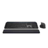 Logitech MX Keys S Combo - Conjunto de teclado e rato - retroiluminação - sem fios - Bluetooth LE - QWERTY - Espanhol - interruptor: Chave-Tesoura - grafite - com Palm Rest