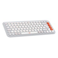Logitech POP Icon Keys - Teclado - sem fios - Bluetooth LE - QWERTY - Espanhol - esbranquiçado, laranja