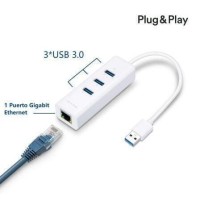TP-LINK 3-Port USB 3.0 Hub GB Ethernet Adapter