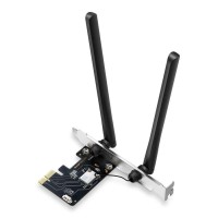 Placa de Rede Mercusys PCI-E AXE5400 Wi-Fi 6E Frequência de alcance de 2,4 GHz a 6 GHz Bluetooh 5.2 Segurança Melhorada