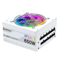 Fonte de Alimentao Gaming Atilius RGB 650W-WHITE -92% Eficiencia 140mm Full Modular