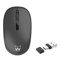 Silent Click Wireless Mouse with Combo USB A+C Receiver and Precision 1000dpi Sensor