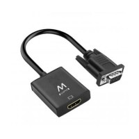 Ewent EW9866, VGA-15pin, HDMI, 3.5mm, Male connector / Female connector, 0,2 m, Preto