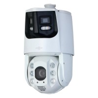 X-Security PTZ IP gama ULTRA - Lente dupla (Panorâmica 4Mpx + PTZ 4Mpx)) - Lente PTZ 5~125 mm - 25X - Deteção de faces - Lente panorâmica 2.8 mm - Dual Light 200 m - AutoTracking - Alarmes - Áudio - M