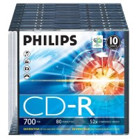 CD-R Philips | CR7D5 | 80Min 700MB 52x Slim Case (10 Unidades)