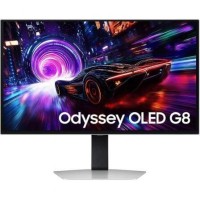 81,3cm/32" (3840x2160) Samsung Odyssey OLED G8 G81SF 16:9 4K OLED 0,03ms 240Hz HDMI 2.1 DisplayPort 1.4 USB-B USB-A VESA HDR FreeSync G-Sync Silvr