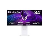 Smart Monitor Gaming Ultrapanorámico Curvo LG UltraGear 34GX90SA-W 34"/ WQHD/ Multimedia/ 0.03ms/ 240Hz/ OLED/ Regulable en altura/ Smart TV/ Blanco