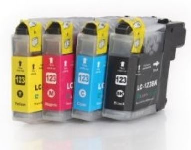 Conjunto 4 Tinteiros Compatíveis Brother LC121 / LC123 (V3)