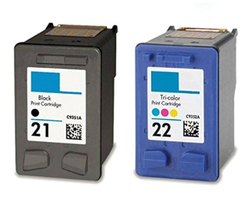 Conjunto 2 Tinteiros Compatíveis HP 21 / 22 XL