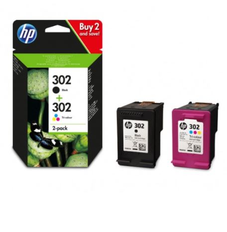 HP 302 Combo-Pack Preto / Tri-color Original X4D37AE