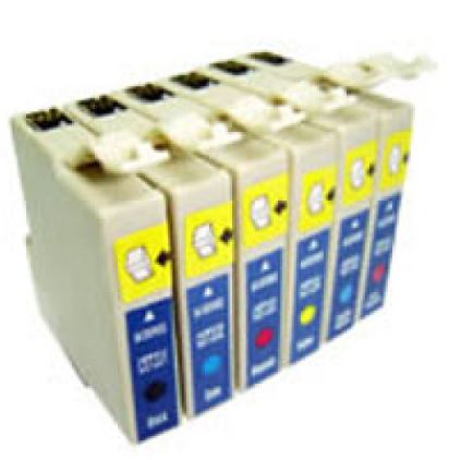 Conjunto de 6 Tinteiros Compatíveis Epson T0481/2/3/4/5/6