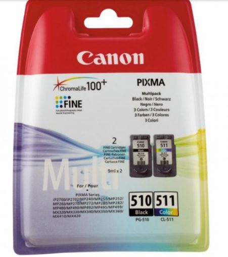 Conjunto 2 Tinteiros Canon PG-510 + CL-511 Original