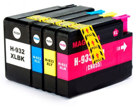 Conjunto 4 Tinteiros Compatíveis HP 932 XL / 933 XL